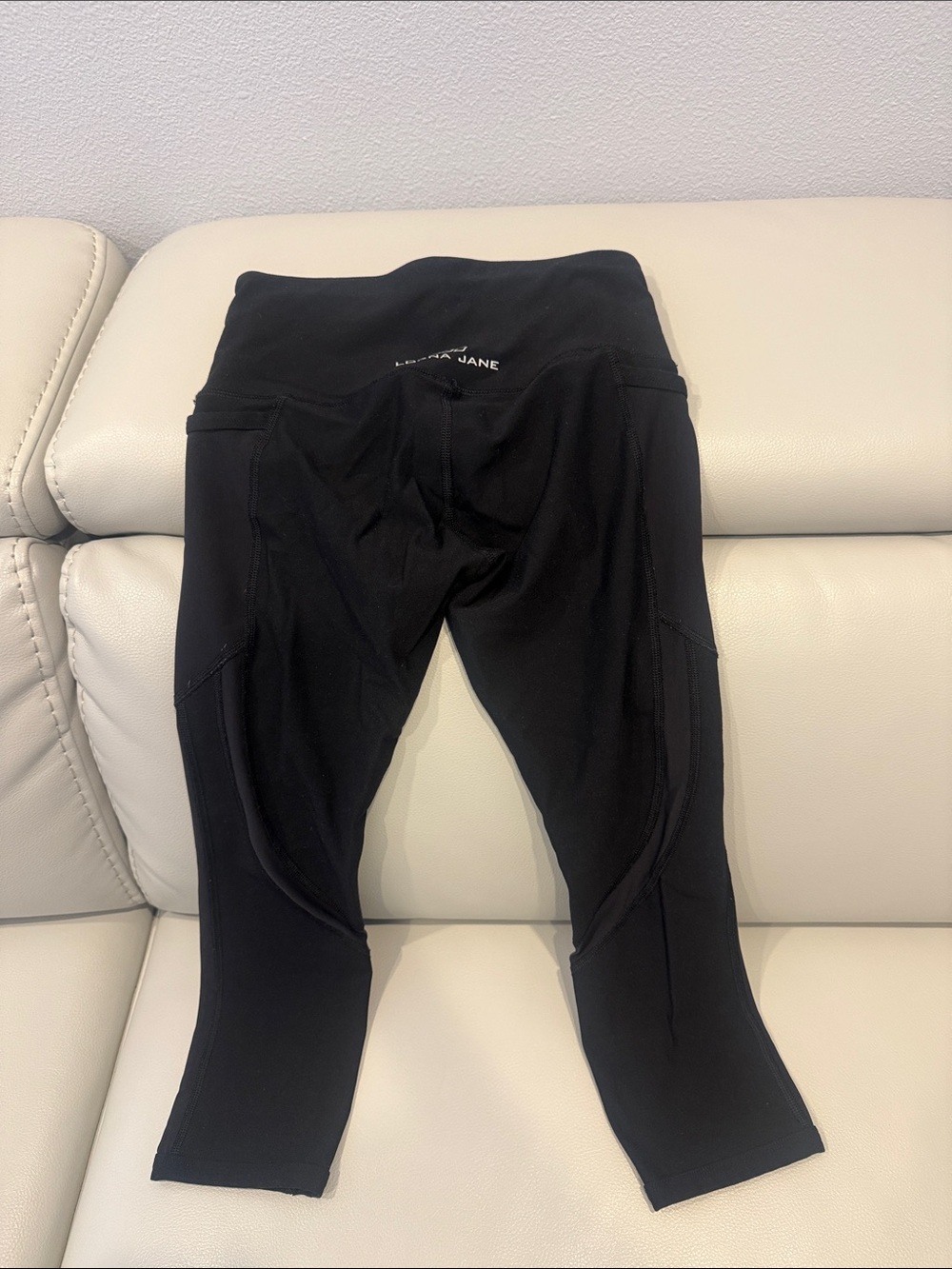 Lorna Jane Black Mesh Panel Capri Leggings XS Cropped Workout Pants